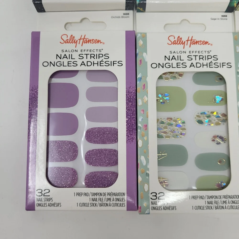 Lot Of 6 Sally Hansen Salon Effects Nail Strips 32 Strips Per Pack Manicure